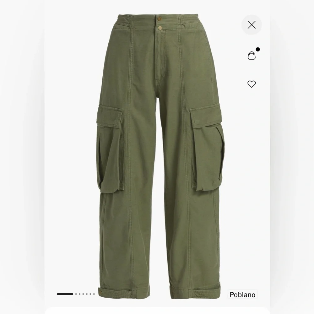 FRAME pleated wide-leg cargo pants sz 28 (4-6) - Picture 1 of 8